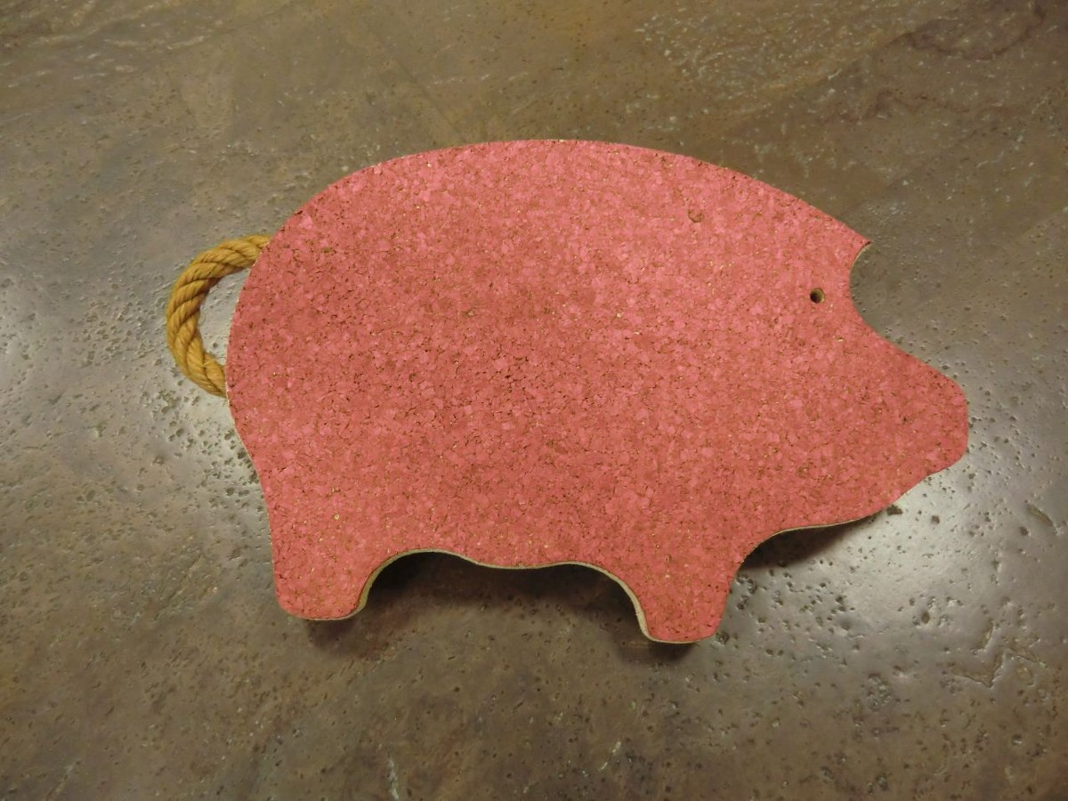 Topfuntersetzer Schwein in Wunschfarbe rot