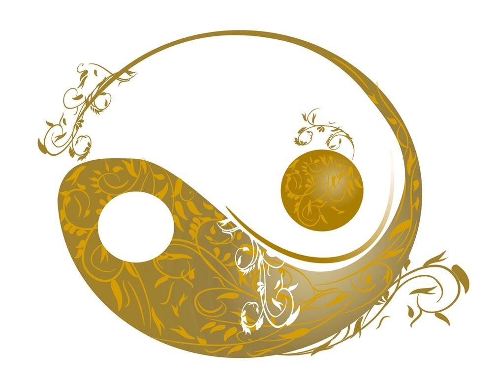 gelbes Yin und Yang