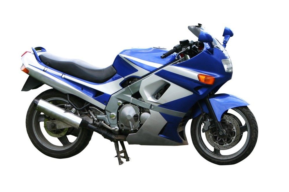blaues Motorrad